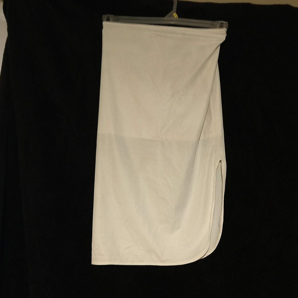 White Tea-length Control Slip with Tulip Slit, Size Small David's Bridal